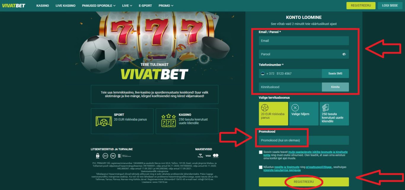 Vivatbet platvormil mängimise eripära